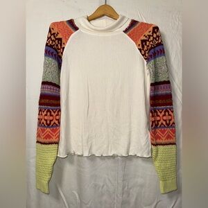 Free People Multicolor Knit Sweatshirt